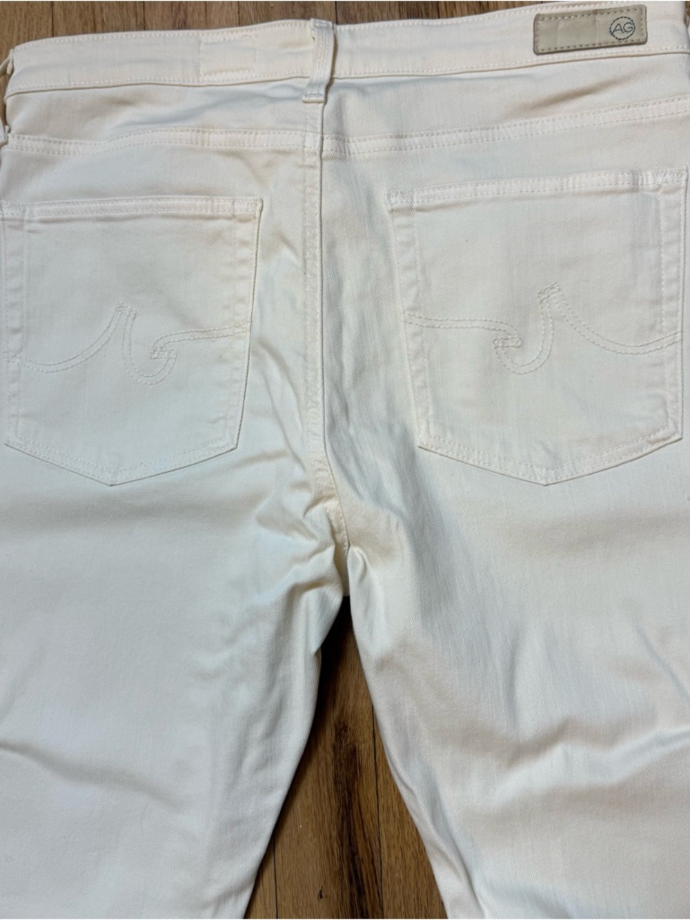 Ag Adriano Goldschmied White Farrah Ankle Seamless Skinny Jeans Ivory - Picture 3 of 12